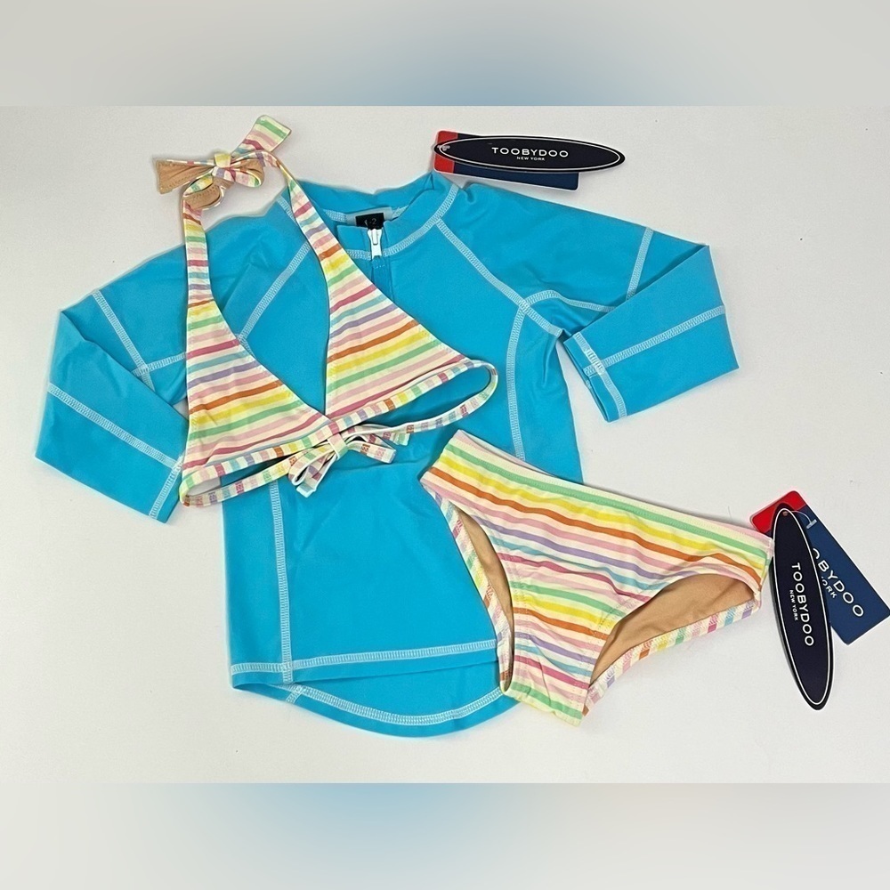 Toobydoo Girls rash guard and bikini set